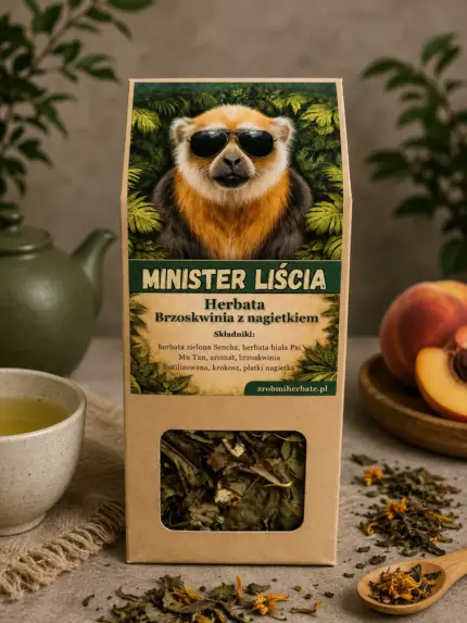 Minister Liścia - herbata zielono-biała z brzoskwinią 50g