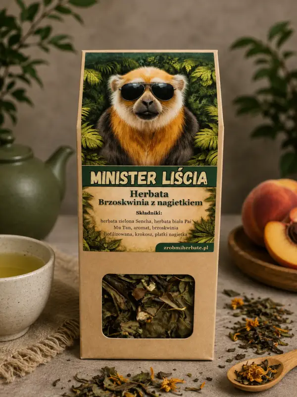 Minister Liścia - herbata zielono-biała z brzoskwinią 50g